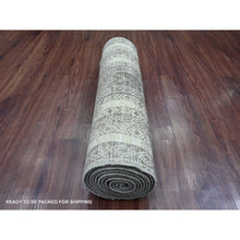 Load image into Gallery viewer, 2&#39;5&quot;x11&#39;6&quot; Mocha Brown, Moroccan Berber Influence With Geometric Pattern, High Mountain Wool, Denser Weave, Hand Knotted, Runner, Oriental Rug FWR125622