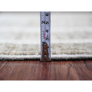 2'5"x11'6" Mocha Brown, Moroccan Berber Influence With Geometric Pattern, High Mountain Wool, Denser Weave, Hand Knotted, Runner, Oriental Rug FWR125622