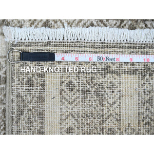 2'5"x11'6" Mocha Brown, Moroccan Berber Influence With Geometric Pattern, High Mountain Wool, Denser Weave, Hand Knotted, Runner, Oriental Rug FWR125622