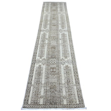 Load image into Gallery viewer, 2&#39;6&quot;x11&#39;6&quot; Coffee Brown, Moroccan Berber Influence with Geometric Pattern, Denser Weave, High Mountain Wool, Hand Knotted, Runner, Oriental Rug FWR125634
