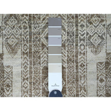 Load image into Gallery viewer, 2&#39;6&quot;x11&#39;6&quot; Coffee Brown, Moroccan Berber Influence with Geometric Pattern, Denser Weave, High Mountain Wool, Hand Knotted, Runner, Oriental Rug FWR125634