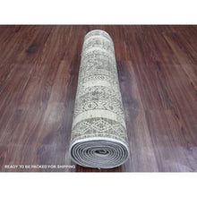 Load image into Gallery viewer, 2&#39;6&quot;x11&#39;6&quot; Coffee Brown, Moroccan Berber Influence with Geometric Pattern, Denser Weave, High Mountain Wool, Hand Knotted, Runner, Oriental Rug FWR125634