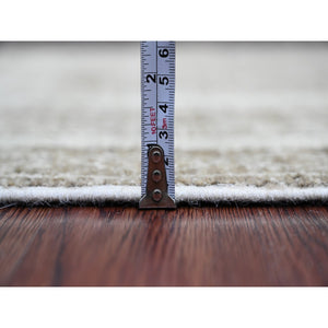 2'6"x11'6" Coffee Brown, Moroccan Berber Influence with Geometric Pattern, Denser Weave, High Mountain Wool, Hand Knotted, Runner, Oriental Rug FWR125634