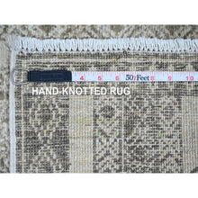 Load image into Gallery viewer, 2&#39;6&quot;x11&#39;6&quot; Coffee Brown, Moroccan Berber Influence with Geometric Pattern, Denser Weave, High Mountain Wool, Hand Knotted, Runner, Oriental Rug FWR125634