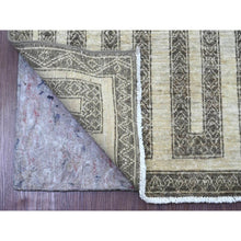 Load image into Gallery viewer, 2&#39;7&quot;x9&#39;5&quot; Cedar Brown, Moroccan Berber Influence With Maze Design, Geometric Pattern, Denser Weave, High Mountain Wool, Hand Knotted, Runner, Oriental Rug FWR125640