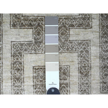 Load image into Gallery viewer, 2&#39;7&quot;x9&#39;5&quot; Cedar Brown, Moroccan Berber Influence With Maze Design, Geometric Pattern, Denser Weave, High Mountain Wool, Hand Knotted, Runner, Oriental Rug FWR125640