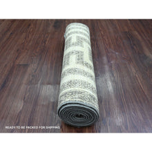 Load image into Gallery viewer, 2&#39;7&quot;x9&#39;5&quot; Cedar Brown, Moroccan Berber Influence With Maze Design, Geometric Pattern, Denser Weave, High Mountain Wool, Hand Knotted, Runner, Oriental Rug FWR125640