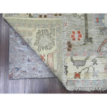 Load image into Gallery viewer, 4&#39;5&quot;x6&#39; Medium Gray, Afghan Angora Oushak with All Over Pattern, Hand Knotted, Vegetable Dyes, 100% Wool, Oriental Rug FWR125646