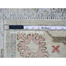 Load image into Gallery viewer, 4&#39;5&quot;x6&#39; Medium Gray, Afghan Angora Oushak With All Over Pattern, Hand Knotted, Vegetable Dyes, 100% Wool, Oriental Rug FWR125646