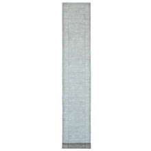 Load image into Gallery viewer, 2&#39;6&quot;x19&#39;2&quot; Medium Gray, Washed Out Peshawar with Heriz Design, High Mountain Wool, Densely Woven, Hand Knotted, Vegetable Dyes, XL Runner, Oriental Rug FWR125670