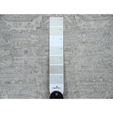 Load image into Gallery viewer, 2&#39;6&quot;x19&#39;2&quot; Medium Gray, Washed Out Peshawar With Heriz Design, High Mountain Wool, Densely Woven, Hand Knotted, Vegetable Dyes, Xl Runner, Oriental Rug FWR125670