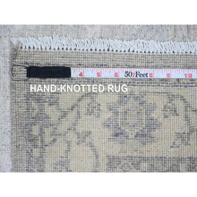 Load image into Gallery viewer, 2&#39;6&quot;x19&#39;2&quot; Medium Gray, Washed Out Peshawar with Heriz Design, High Mountain Wool, Densely Woven, Hand Knotted, Vegetable Dyes, XL Runner, Oriental Rug FWR125670