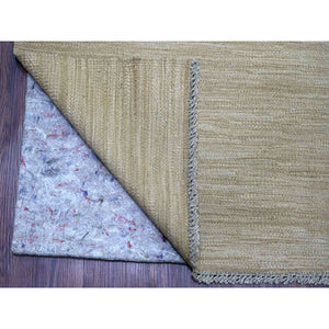 9'x12'1" Beaver Brown, Solid Design, Mixed Wool, Vegetable Dyes, Hand Woven, Kilim, Flat Weave, Oriental Rug FWR125688