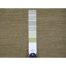 Load image into Gallery viewer, 9&#39;1&quot;x12&#39; Swamp Green, Solid Design, Hand Woven, Afghan Kilim, Hand Spun Wool, Vegetable Dyes, Flat Weave, Oriental Rug FWR125694