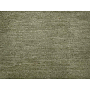 9'1"x12' Swamp Green, Solid Design, Hand Woven, Afghan Kilim, Hand Spun Wool, Vegetable Dyes, Flat Weave, Oriental Rug FWR125694