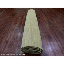 Load image into Gallery viewer, 9&#39;1&quot;x12&#39; Swamp Green, Solid Design, Hand Woven, Afghan Kilim, Hand Spun Wool, Vegetable Dyes, Flat Weave, Oriental Rug FWR125694