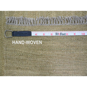 9'1"x12' Swamp Green, Solid Design, Hand Woven, Afghan Kilim, Hand Spun Wool, Vegetable Dyes, Flat Weave, Oriental Rug FWR125694