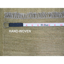 Load image into Gallery viewer, 9&#39;1&quot;x12&#39; Swamp Green, Solid Design, Hand Woven, Afghan Kilim, Hand Spun Wool, Vegetable Dyes, Flat Weave, Oriental Rug FWR125694