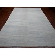 Load image into Gallery viewer, 9&#39;1&quot;x12&#39; Beau Blue, Flat Weave, Solid Design, Hand Woven, Afghan Kilim, Hand Spun Wool, Vegetable Dyes, Oriental Rug FWR125706