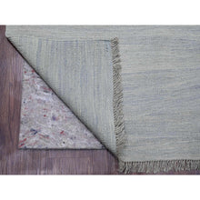 Load image into Gallery viewer, 9&#39;1&quot;x12&#39; Beau Blue, Flat Weave, Solid Design, Hand Woven, Afghan Kilim, Hand Spun Wool, Vegetable Dyes, Oriental Rug FWR125706