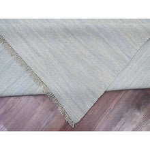 Load image into Gallery viewer, 9&#39;1&quot;x12&#39; Beau Blue, Flat Weave, Solid Design, Hand Woven, Afghan Kilim, Hand Spun Wool, Vegetable Dyes, Oriental Rug FWR125706