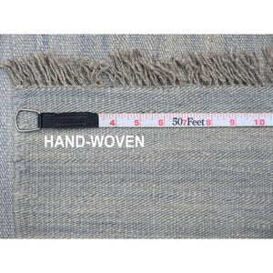 9'1"x12' Beau Blue, Flat Weave, Solid Design, Hand Woven, Afghan Kilim, Hand Spun Wool, Vegetable Dyes, Oriental Rug FWR125706