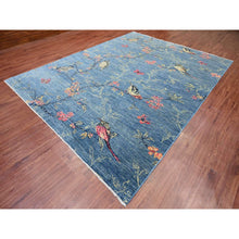 Load image into Gallery viewer, 9&#39;2&quot;x11&#39;10&quot; Bayern Blue, Sparrows On The Tree, Peshawar, 100% Wool, Soft Pile, Lush And Plush, Hand Knotted, Oriental Rug FWR125718