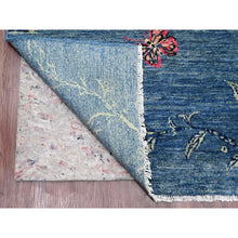 Load image into Gallery viewer, 9&#39;2&quot;x11&#39;10&quot; Bayern Blue, Sparrows on the Tree, Peshawar, 100% Wool, Soft Pile, Lush and Plush, Hand Knotted, Oriental Rug FWR125718