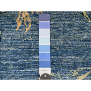9'2"x11'10" Bayern Blue, Sparrows on the Tree, Peshawar, 100% Wool, Soft Pile, Lush and Plush, Hand Knotted, Oriental Rug FWR125718