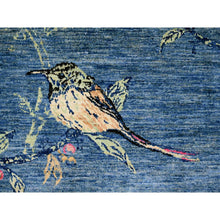 Load image into Gallery viewer, 9&#39;2&quot;x11&#39;10&quot; Bayern Blue, Sparrows On The Tree, Peshawar, 100% Wool, Soft Pile, Lush And Plush, Hand Knotted, Oriental Rug FWR125718