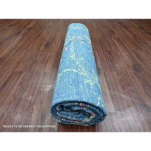 Load image into Gallery viewer, 9&#39;2&quot;x11&#39;10&quot; Bayern Blue, Sparrows on the Tree, Peshawar, 100% Wool, Soft Pile, Lush and Plush, Hand Knotted, Oriental Rug FWR125718