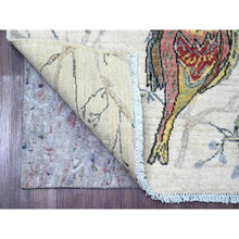 Load image into Gallery viewer, 4&#39;x6&#39; Chiffon White, Sparrows On The Tree, Peshawar, 100% Soft Wool, Lush And Plush, Hand Knotted, Oriental Rug FWR125730