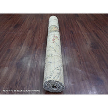 Load image into Gallery viewer, 4&#39;x6&#39; Chiffon White, Sparrows On The Tree, Peshawar, 100% Soft Wool, Lush And Plush, Hand Knotted, Oriental Rug FWR125730