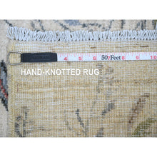 Load image into Gallery viewer, 4&#39;x6&#39; Chiffon White with Gray, Modern Design, Hand Loomed, Wool and Plant Based Silk, Textured Pile, Oriental Rug FWR61728