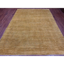 Load image into Gallery viewer, 8&#39;x9&#39;9&quot; Honey Brown, Plain Solid Pattern, Hand Knotted, Hand Spun Ghazni Wool, Lush And Plush, Oriental Rug FWR125736