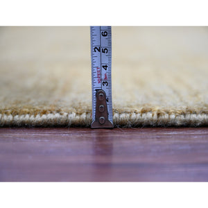 8'x9'9" Honey Brown, Plain Solid Pattern, Hand Knotted, Hand Spun Ghazni Wool, Lush And Plush, Oriental Rug FWR125736