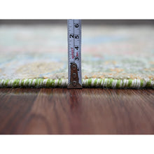 Load image into Gallery viewer, 2&#39;6&quot;x24&#39; Moss Green, Afghan Peshawar with Birds of Paradise Design, Soft Wool, Natural Dyes, Hand Knotted, XL Runner, Oriental Rug FWR125742