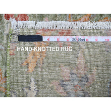 Load image into Gallery viewer, 2&#39;6&quot;x24&#39; Moss Green, Afghan Peshawar With Birds Of Paradise Design, Soft Wool, Natural Dyes, Hand Knotted, Xl Runner, Oriental Rug FWR125742