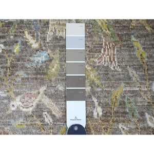 2'x3'3" Cedar Brown, Afghan Peshawar With Birds Of Paradise Design, Hand Knotted, Soft Wool, Vegetable Dyes, Mat, Sample, Oriental Rug FWR125748