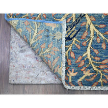 Load image into Gallery viewer, 2&#39;9&quot;x23&#39;4&quot; Carolina Blue, Hand Knotted, Afghan Peshawar with Birds of Paradise Design, Veggie Dyes, Soft and Velvety Wool, XL Runner, Oriental Rug FWR125790