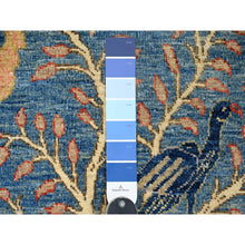 Load image into Gallery viewer, 2&#39;9&quot;x23&#39;4&quot; Carolina Blue, Hand Knotted, Afghan Peshawar with Birds of Paradise Design, Veggie Dyes, Soft and Velvety Wool, XL Runner, Oriental Rug FWR125790