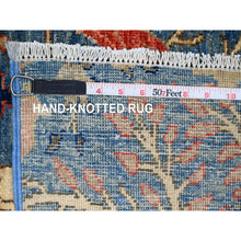 Load image into Gallery viewer, 2&#39;9&quot;x23&#39;4&quot; Carolina Blue, Hand Knotted, Afghan Peshawar with Birds of Paradise Design, Veggie Dyes, Soft and Velvety Wool, XL Runner, Oriental Rug FWR125790