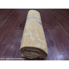 Load image into Gallery viewer, 9&#39;x12&#39; Honey Brown, Sparrows On The Tree, Peshawar, 100% Soft Wool, Hand Knotted, Oriental Rug FWR125814