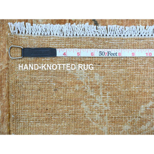 9'x12' Honey Brown, Sparrows On The Tree, Peshawar, 100% Soft Wool, Hand Knotted, Oriental Rug FWR125814