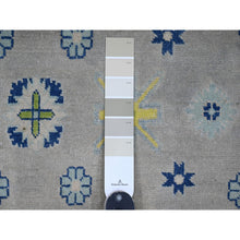 Load image into Gallery viewer, 9&#39;7&quot;x13&#39;4&quot; Cloud Gray, Colorful Fusion Kazak, Caucasian Design With Geometric Medallions, 100% Wool, Hand Knotted, Oriental Rug FWR125844
