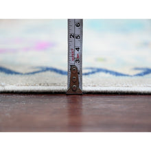 Load image into Gallery viewer, 9&#39;7&quot;x13&#39;4&quot; Cloud Gray, Colorful Fusion Kazak, Caucasian Design With Geometric Medallions, 100% Wool, Hand Knotted, Oriental Rug FWR125844