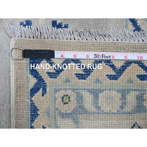 9'7"x13'4" Cloud Gray, Colorful Fusion Kazak, Caucasian Design With Geometric Medallions, 100% Wool, Hand Knotted, Oriental Rug FWR125844