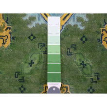 Load image into Gallery viewer, 5&#39;4&quot;x7&#39;6&quot; Hunter Green, Colorful Fusion Kazak with Caucasian Design, Pure Wool, Hand Knotted, Oriental Rug FWR125856
