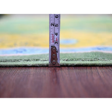 Load image into Gallery viewer, 5&#39;4&quot;x7&#39;6&quot; Hunter Green, Colorful Fusion Kazak with Caucasian Design, Pure Wool, Hand Knotted, Oriental Rug FWR125856