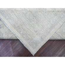 Load image into Gallery viewer, 9&#39;8&quot;x13&#39;8&quot; Whisper White, Washed Out Peshawar with All Over Leaf Design, Hand Knotted, Vegetable Dyes, 100% Wool, Oriental Rug FWR125868